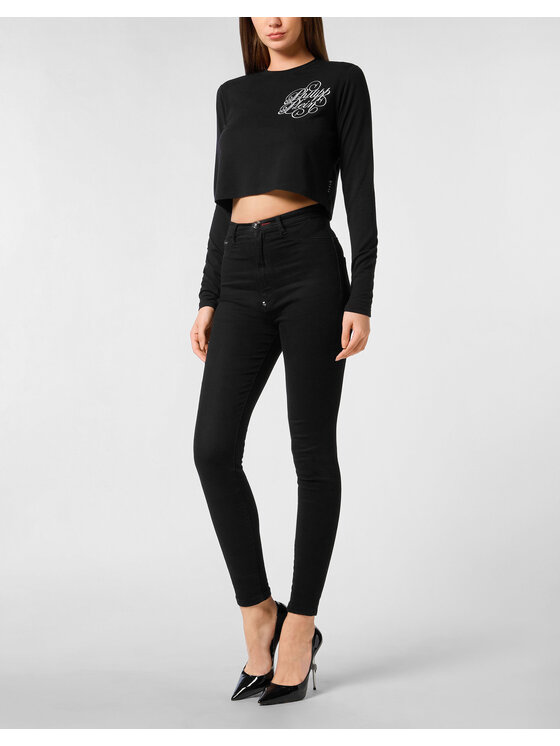 PHILIPP PLEIN PHILIPP PLEIN Bluzka 27359 Czarny Regular Fit