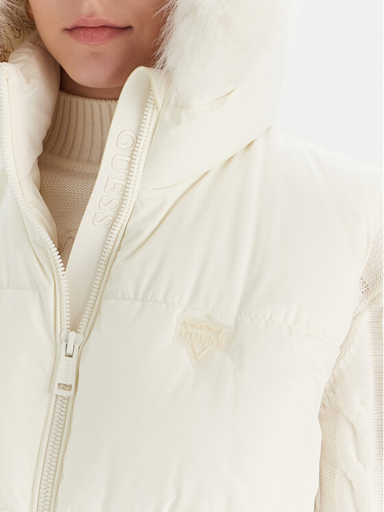 Guess Guess Жилетка за костюм W5BL81 W3282 Бял Regular Fit