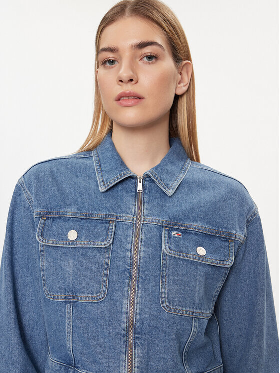 Tommy Jeans Tommy Jeans Geacă de blugi Claire DW0DW17656 Albastru Regular Fit