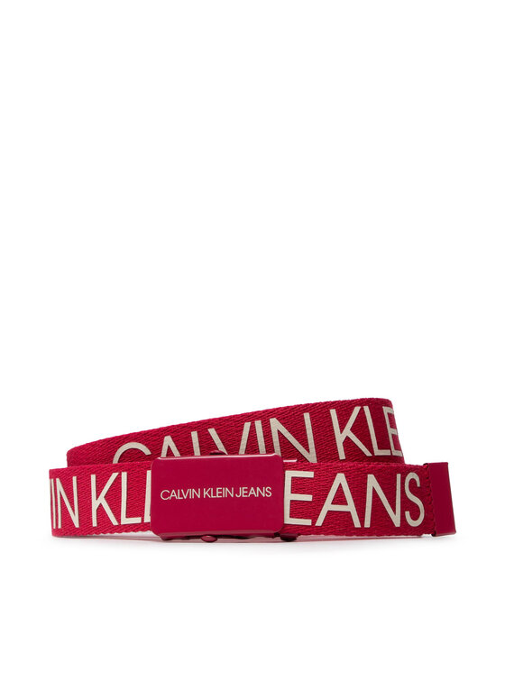 Calvin Klein Bērnu josta Canvas Logo Belt IU0IU00125 Sarkans