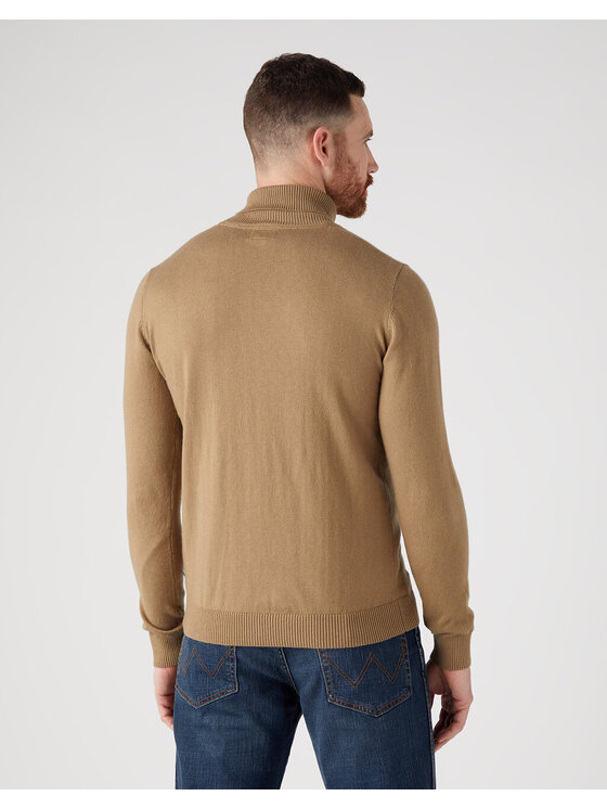 Wrangler Wrangler Sweter ROLL NECK KNIT Beżowy Regular Fit