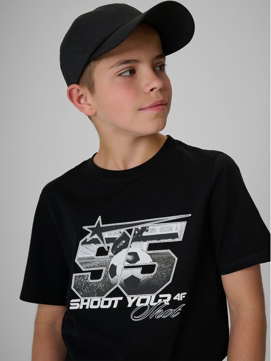 4F 4F T-Shirt 4FJRAW26TTSHM4342-20S Czarny Regular Fit