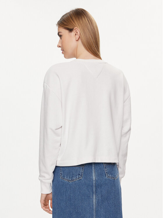 Tommy Jeans Tommy Jeans Bluza Essential Logo DW0DW18143 Biały Regular Fit