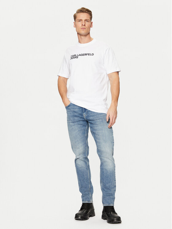 Karl Lagerfeld Jeans Karl Lagerfeld Jeans Marškinėliai A1M17002 Balta Regular Fit