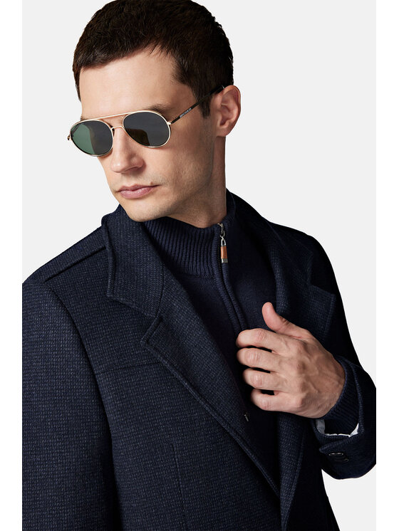 Lancerto Lancerto Płaszcz wełniany Brekstad PC073223000012 Granatowy Regular Fit