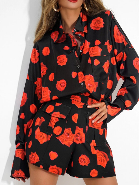 LilaLou LilaLou Szorty materiałowe Pedro Czarny Regular Fit