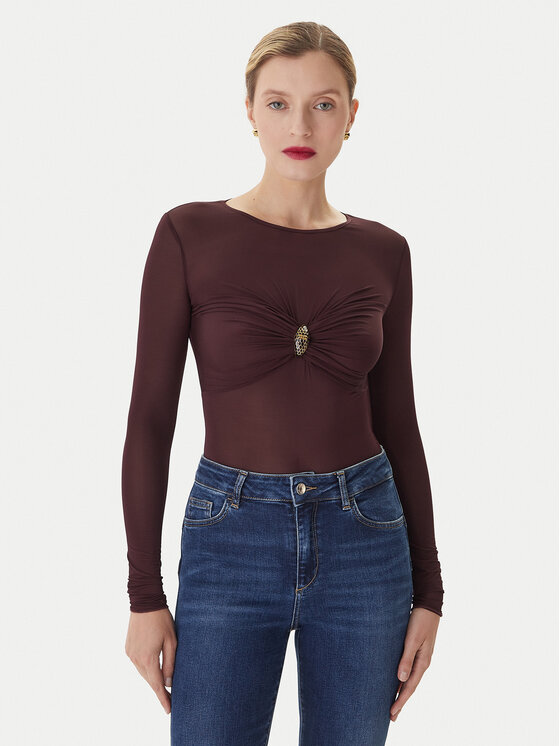 Elisabetta Franchi Elisabetta Franchi Body BO-016-57E2-V390 Vișiniu Slim Fit
