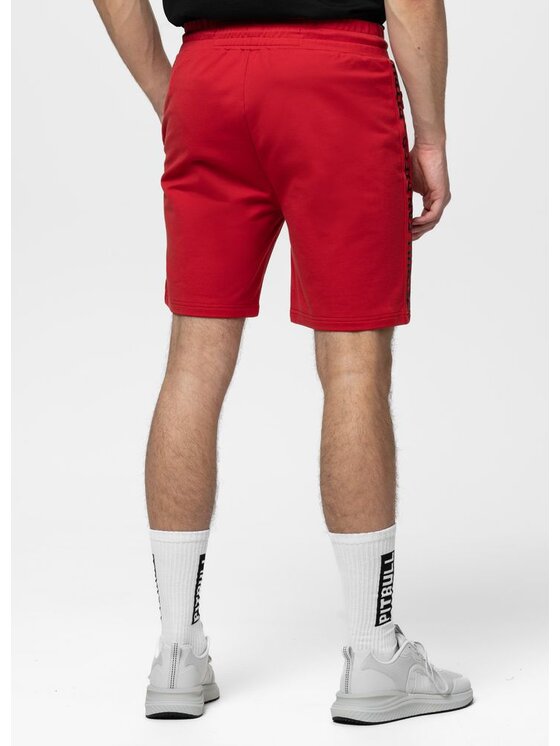 PITBULL PITBULL Szorty sportowe TAPE PARKER Czerwony Regular Fit