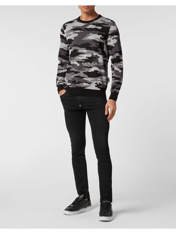 PHILIPP PLEIN PHILIPP PLEIN Longsleeve 14859 Czarny Regular Fit