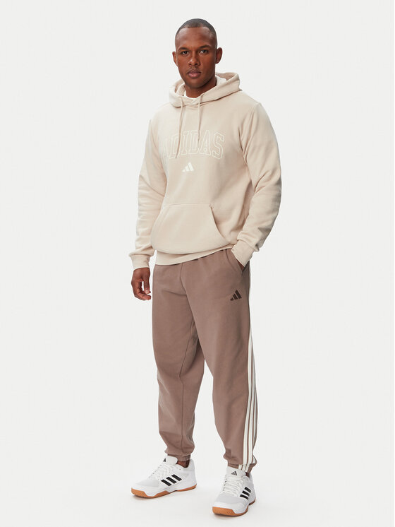 adidas adidas Džemperis ar kapuci Collegiate Script Graphic Hoodie KC7185 Bēšs Regular Fit