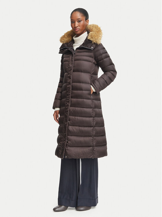 Hetregó Hetregó Pūkinė striukė Winthrop 8R607KM 26WD02 Tamsiai ruda Slim Fit