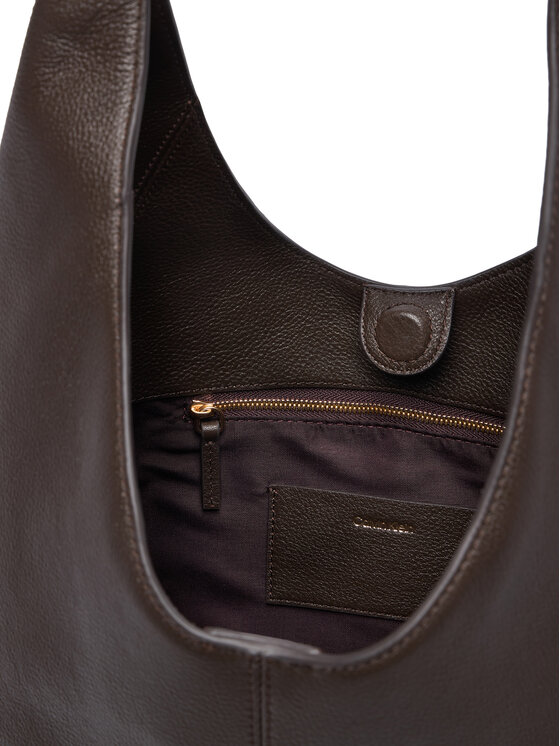 Calvin Klein Calvin Klein Torbica Slouchy Leather Md Shoulder Bag LV04F3543G Smeđa