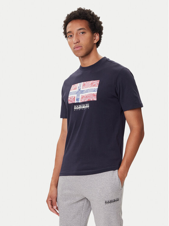 Napapijri Napapijri Tricou S-Drapeau Ss NP0A891K Bleumarin Regular Fit