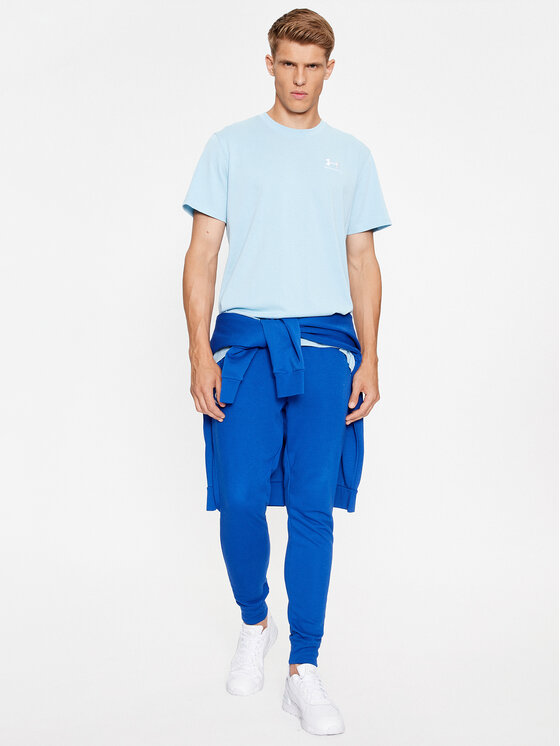 Under Armour Under Armour T-krekls Ua M Logo Emb Heavyweight Ss 1373997 Gaiši zils Loose Fit