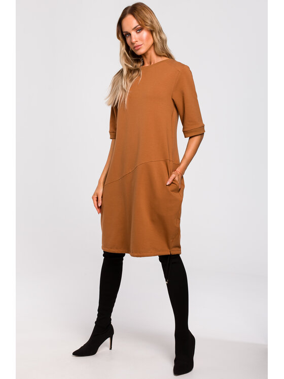 Made of Emotion Made of Emotion Každodenní šaty M451 Hnědá Comfortable Fit