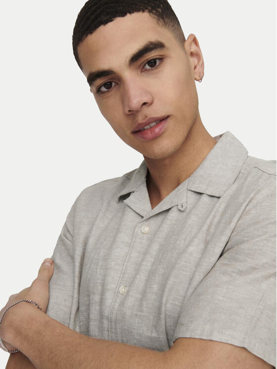 Only & Sons Only & Sons Koszula Caiden 22025116 Beżowy Slim Fit