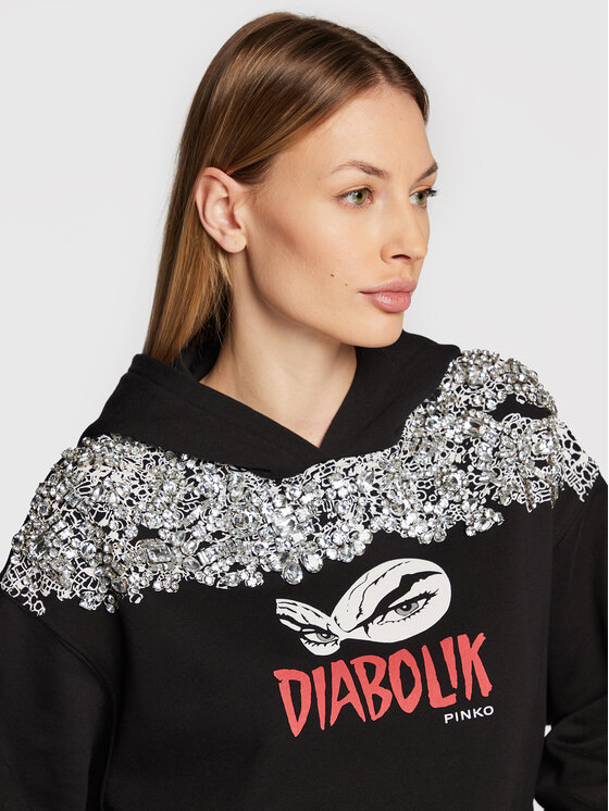 PINKO Pinko Μπλούζα DIABOLIK Fiammetta 1L109D 8314 Μαύρο Regular Fit