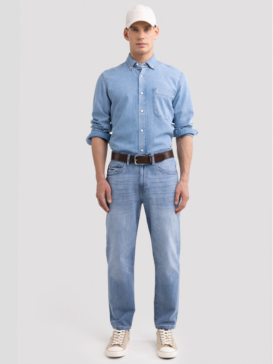 BIG STAR BIG STAR Koszula jeansowa JASON Niebieski Basic Fit