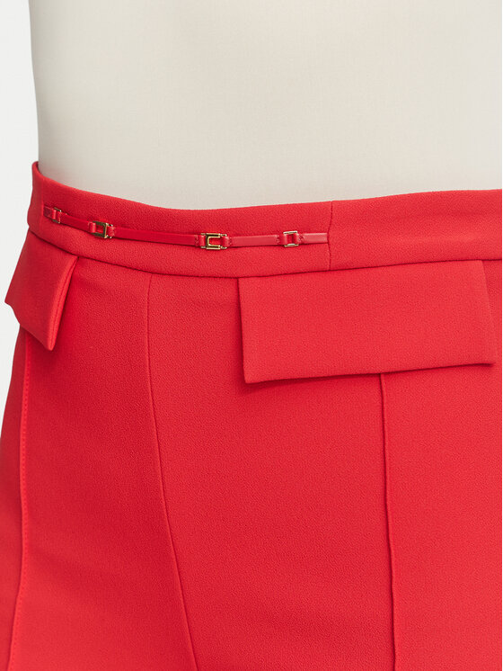 Elisabetta Franchi Elisabetta Franchi Bavlnené nohavice PA-196-66E2-V360 Červená Palazzo Fit