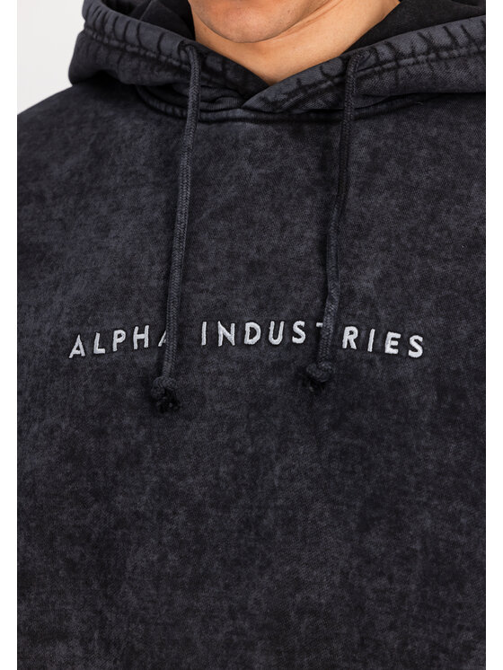 Alpha Industries Alpha Industries Bluza Acid Logo Hoodie Czarny Loose Fit