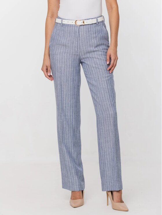 Willsoor Willsoor Spodnie materiałowe 68110 Niebieski jasny Wide Leg