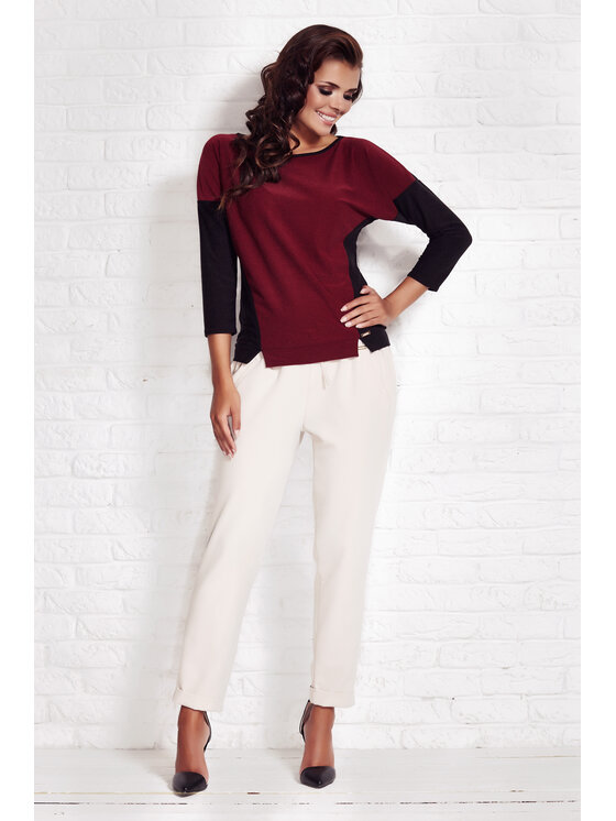 Awama Awama Sveter A081 Bordová Basic Fit
