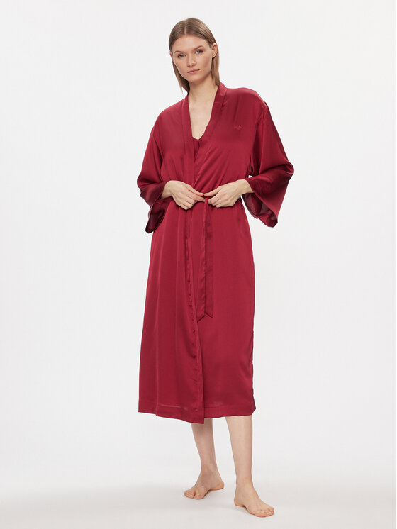 Triumph Ogrtač Robes Satin Robe 01 10216534 Tamnocrvena