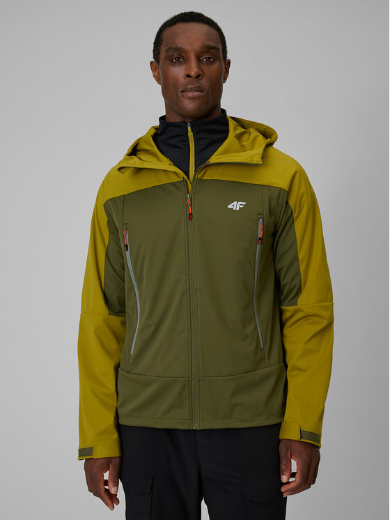 4F 4F Kurtka przejściowa TREKKING Khaki Regular Fit