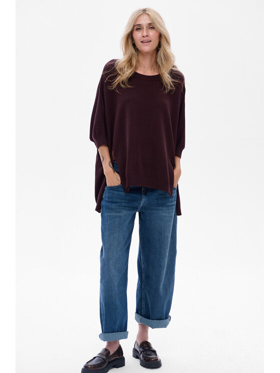 blue shadow blue shadow Sweter Stich Brązowy Regular Fit