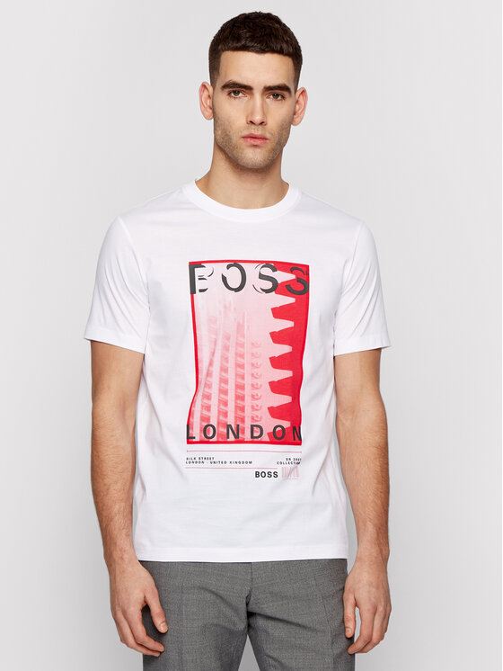 BOSS Boss Marškinėliai Tiburt 231 50450793 Balta Regular Fit