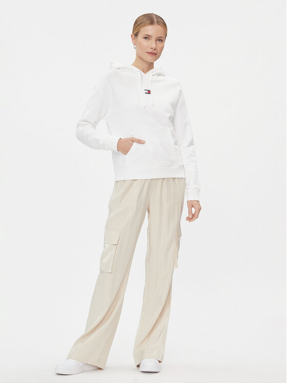 Tommy Jeans Tommy Jeans Felpa Badge DW0DW17326 Bianco Boxy Fit