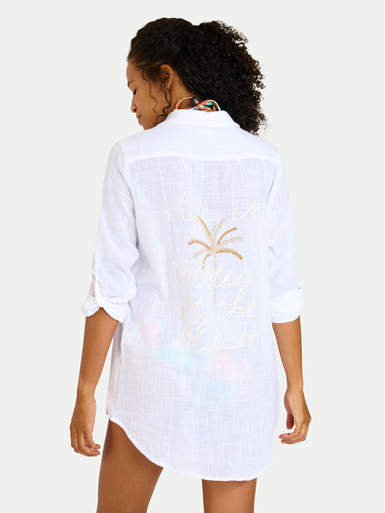 Banana Moon Banana Moon Särk Garel Zelena LTL10 Valge Regular Fit