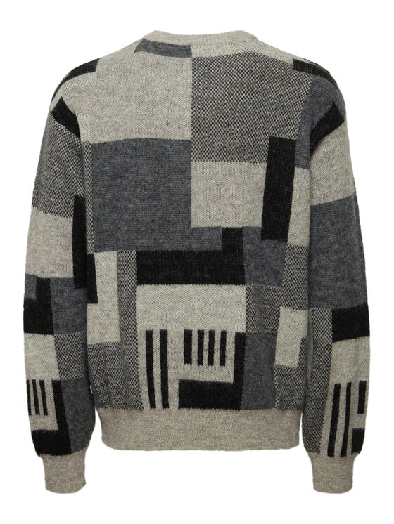 Solid Solid Sweter 21108046 Szary Regular Fit