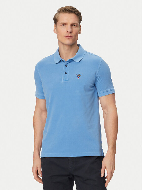 Aeronautica Militare Tricou polo 261PO1925UP00406 Albastru celest Regular Fit