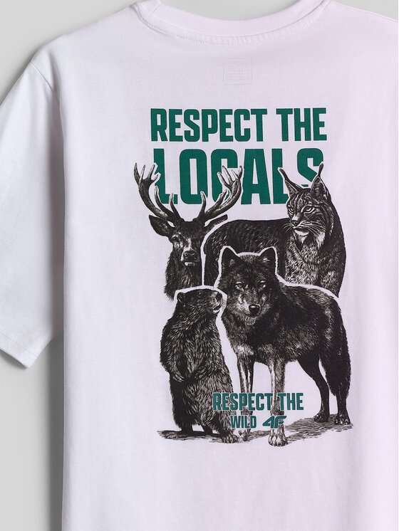 4F 4F T-shirt 4FJKAW26TTSHM4457-10S Bianco Regular Fit
