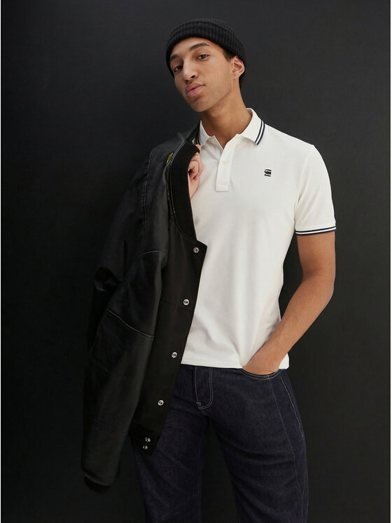 G-Star Raw G-Star Raw Tricou polo Dunda D17127-5864 Alb Regular Fit