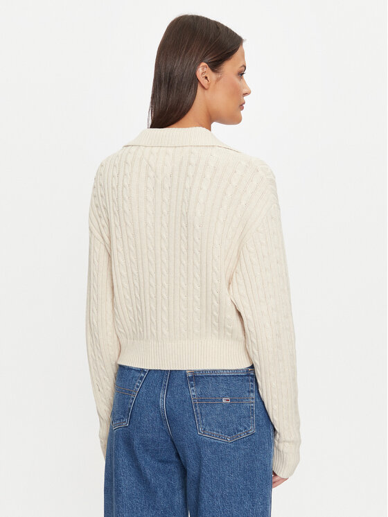 Tommy Jeans Tommy Jeans Pulover Rugby DW0DW18680 Bež Regular Fit