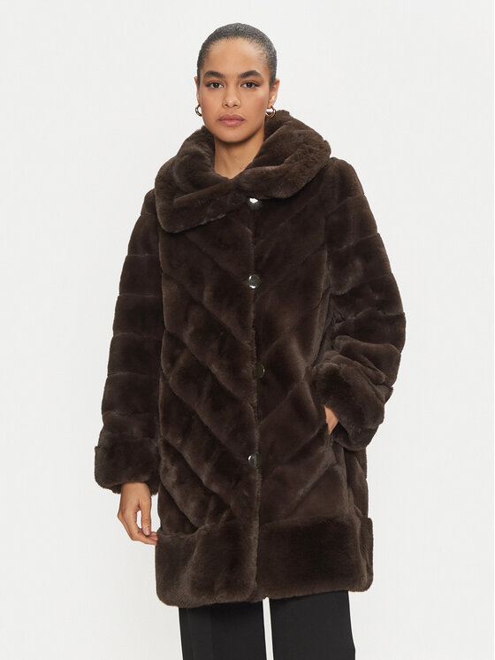 Joseph Ribkoff Kožušina 243904 Hnedá Loose Fit