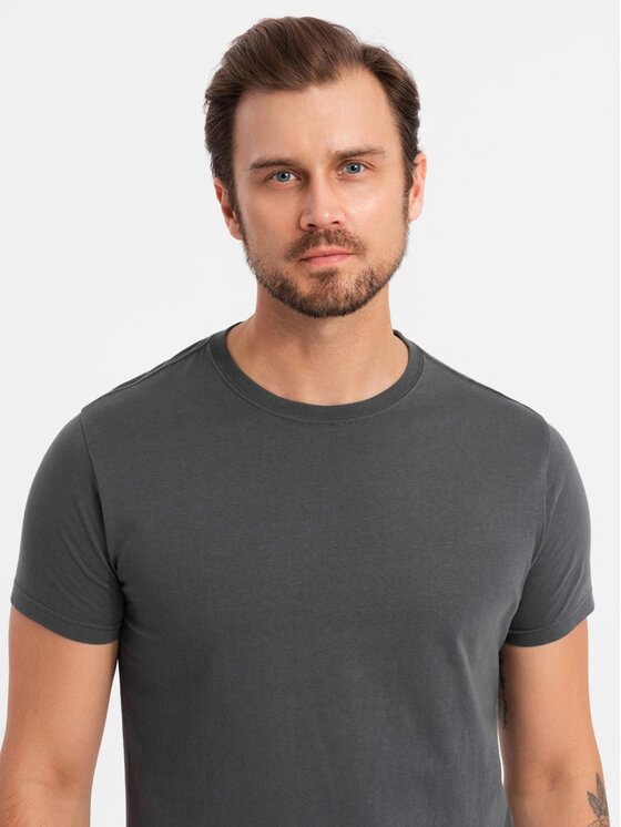 Ombre Ombre Komplet 3 t-shirtów OM-TSBS-0232 Niebieski Regular Fit