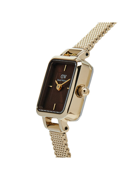 Daniel Wellington Daniel Wellington Ročna ura Quadro Mini Evergold Amber DW00100654 Zlata