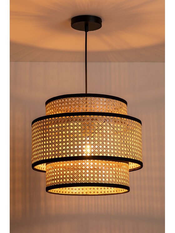 MIAhome MIAhome Lampa wisząca z plecionką wiedeńską Goya Beżowy