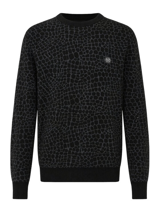 PHILIPP PLEIN PHILIPP PLEIN Sweter 32061 Czarny Regular Fit