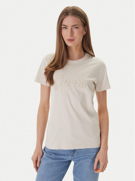 Guess Guess Póló W6GI08 K3023 Bézs Regular Fit