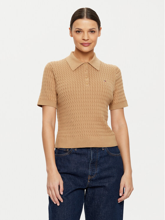 Tommy Hilfiger Tricou polo WW0WW43957 Bej Regular Fit