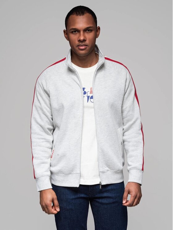 Ombre Ombre Mikina OM-SSZP-0219 Šedá Regular Fit