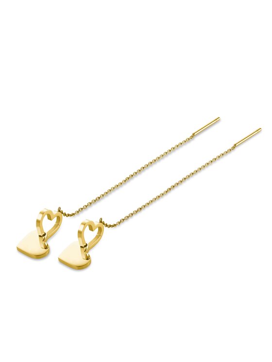 Rosefield Rosefield Kolczyki Double Heart Earrings Gold Złoty