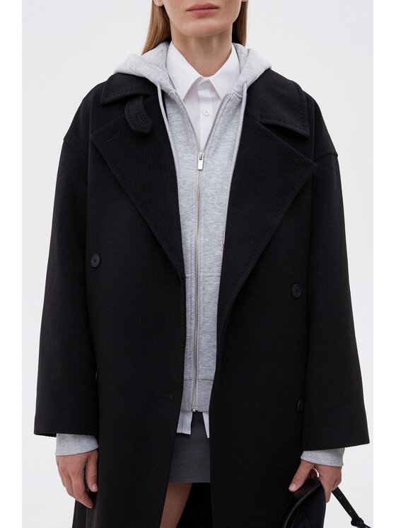 Estro Estro Kabát ER00115600 Černá Loose Fit