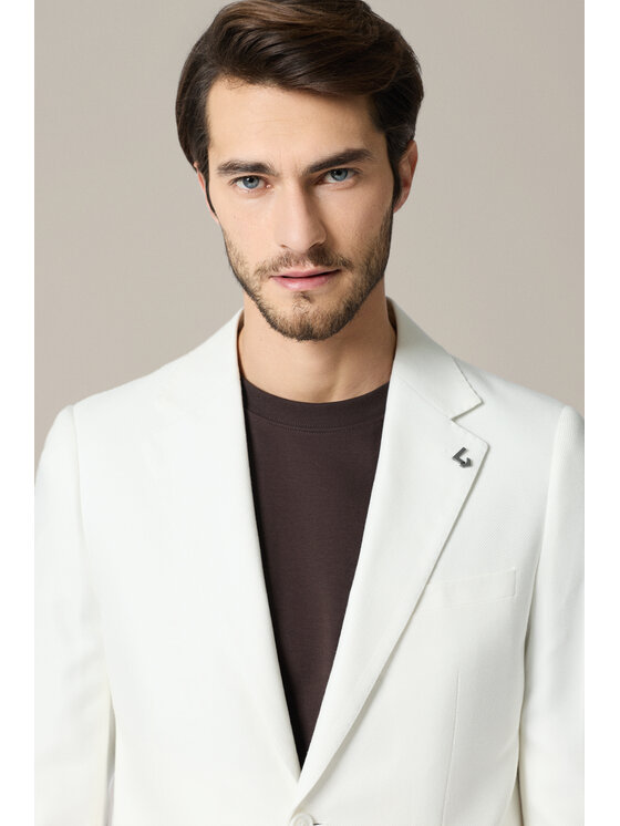 Lancerto Lancerto Marynarka Bobbio MA131126000005 Biały Slim Fit