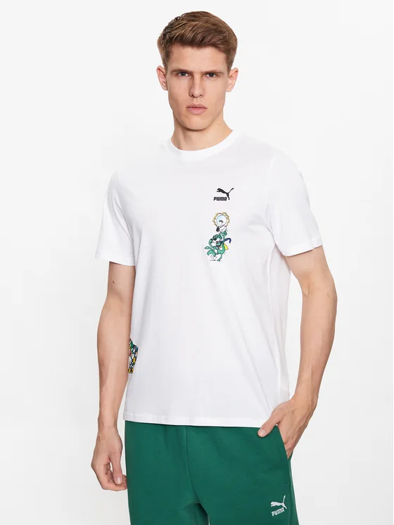 Puma T-Shirt Classics 539481 Weiß Regular Fit