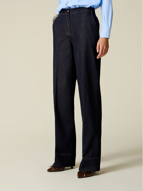 Oltre Oltre Jeans P404R009270N034 Blu Baggy Fit